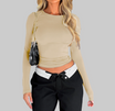 Women’s Long Sleeve Top with Round Neck