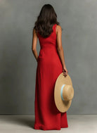 Women's Maxi Dress with Collared Button-Front – Breathable Linen Blend for Summer Elegance 1