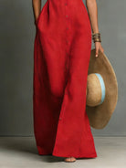 Women's Maxi Dress with Collared Button-Front – Breathable Linen Blend for Summer Elegance 5