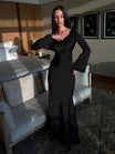 Women’s Maxi Dress with Long Sleeves and Fitted Waist