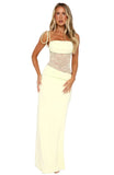 Women’s Maxi Dress with Spaghetti Straps and Lace Panel