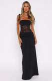 Women’s Maxi Dress with Spaghetti Straps and Lace Panel