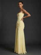 Women's Maxi Dress with Square Neckline and Ruched Bodice – Elegant Formal Dress for Weddings and Special Occasions 2
