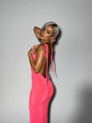 Women’s Maxi Dress with Thin Straps and Open Back