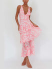 Women’s Maxi Dress with V-neckline and Crossed Back Straps
