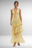 Women’s Maxi Dress with V-neckline and Crossed Back Straps