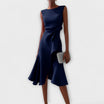 Women's Midi Dress with Ruffle Details in a stylish design, perfect for elegant summer occasions and formal events. 2