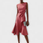 Women's Midi Dress with Ruffle Details in a stylish design, perfect for elegant summer occasions and formal events. 3
