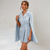 Women’s Mini Dress with Cape-Style Sleeves and Belt