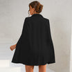 Women’s Mini Dress with Cape-Style Sleeves and Belt