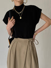 Women's Mock Neck Cap Sleeve Top
