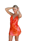 Women's Orange Cowl Neck Sequin Mini Dress