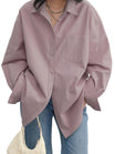 Women’s Oversized Shirt with Button Closure and Chest Pocket