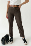 Women’s Pinstripe Trousers with Straight Leg and Belt Loops
