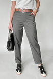 Women’s Pinstripe Trousers with Straight Leg and Belt Loops