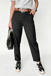 Women’s Pinstripe Trousers with Straight Leg and Belt Loops