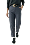 Women’s Pinstripe Trousers with Straight Leg and Belt Loops