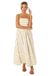 Women’s Printed Maxi Dress with Loose Fit and Thin Straps