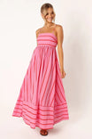 Women’s Printed Maxi Dress with Loose Fit and Thin Straps