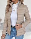 Women's Puffer Jacket with Stand Collar – Lightweight Quilted Hip-Length Coat for Winter Style 2