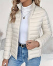 Women's Puffer Jacket with Stand Collar – Lightweight Quilted Hip-Length Coat for Winter Style 4