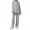 Women’s Pyjama Set with Long Sleeve Button Top and Straight Leg Trousers
