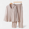 Women’s Pyjama Set with Long Sleeve Button Top and Straight Leg Trousers