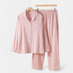 Women’s Pyjama Set with Long Sleeve Button Top and Straight Leg Trousers