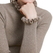 Women’s Ribbed Jumper with Long Sleeves and Frayed Collar