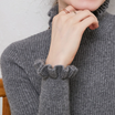 Women’s Ribbed Jumper with Long Sleeves and Frayed Collar