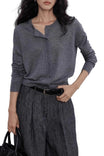 Women's Round Neck Cardigan with Button Down Closure