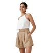 Women’s Shorts with Belt Loops and Front Pleats