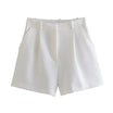 Women’s Shorts with Belt Loops and Front Pleats