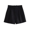 Women’s Shorts with Belt Loops and Front Pleats