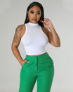 Women’s Sleeveless Crop Top with High Neck