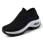 Women's slip-on sneakers featuring air cushion technology and a breathable knit design, perfect for all-day comfort and stylish casual wear. 3
