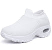 Women's slip-on sneakers featuring air cushion technology and a breathable knit design, perfect for all-day comfort and stylish casual wear. 4