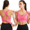 Women’s Sports Bra with Front Zip and Cross-Back Straps