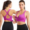 Women’s Sports Bra with Front Zip and Cross-Back Straps