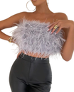 Women's Strapless Feather Tube Top