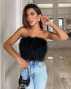 Women's Strapless Feather Tube Top
