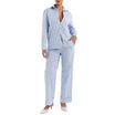 Women’s Striped Button-Up Shirt and Pants Set