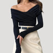 Women’s Top with Long Sleeves and Off-the-Shoulder Neckline