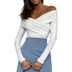 Women’s Top with Long Sleeves and Off-the-Shoulder Neckline