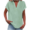 Women's V-Neck Blouse in white, featuring a relaxed fit and short sleeves, designed for plus size women, perfect for summer styling. 5