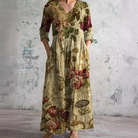 Womens floral print summer dress featuring a flowing silhouette, made from lightweight breathable fabric, perfect for warm weather outings. 0