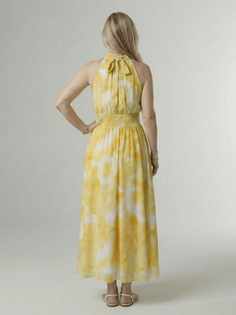 Womens Dress Midi Length with Sleeveless Halter Design – Lightweight Summer Dress for Warm Weather 1