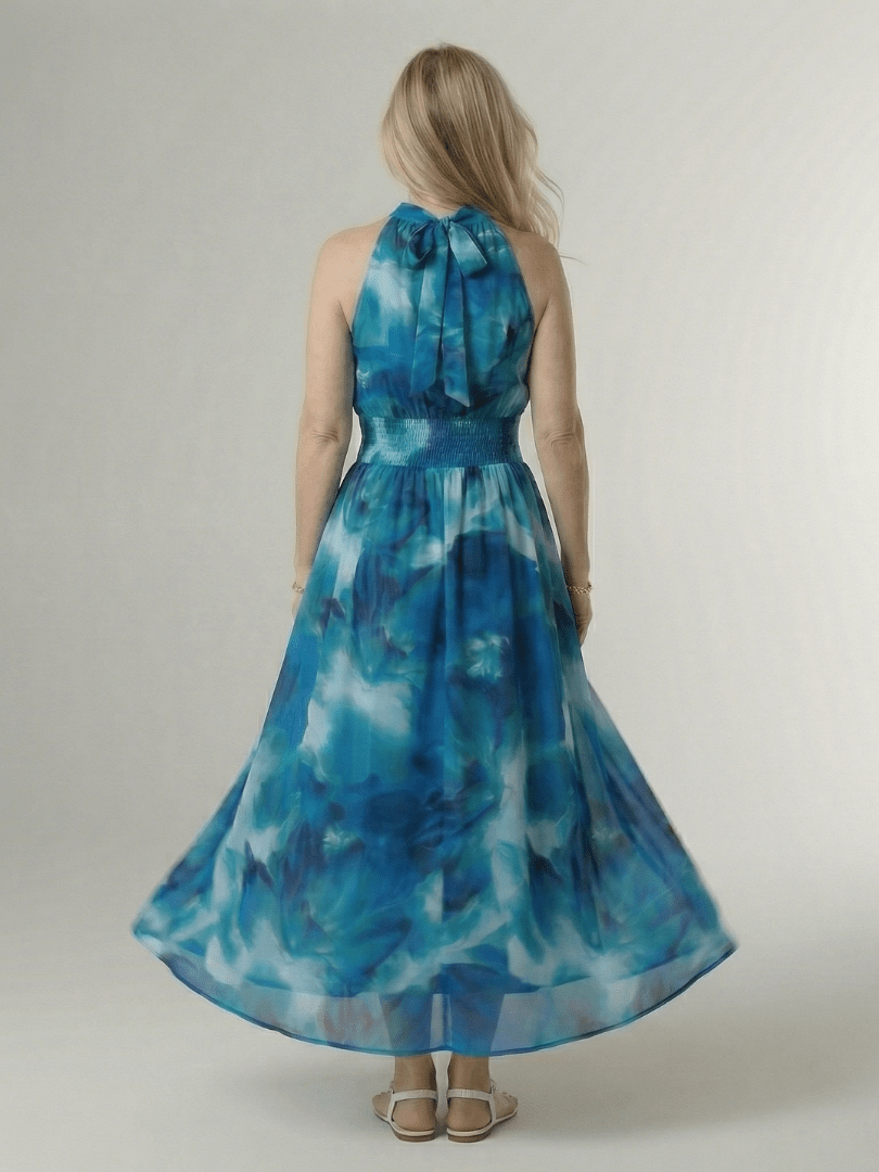 Womens Dress Midi Length with Sleeveless Halter Design – Lightweight Summer Dress for Warm Weather 3