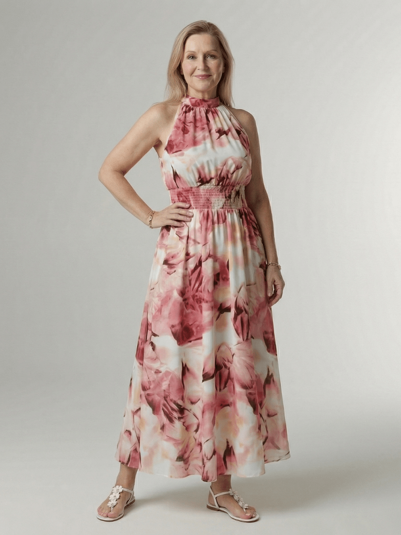 Womens Dress Midi Length with Sleeveless Halter Design – Lightweight Summer Dress for Warm Weather 4