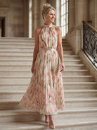 Womens Dress with Belt Detail - Lightweight Floral Midi Dress for Wedding Guests and Summer Events 3